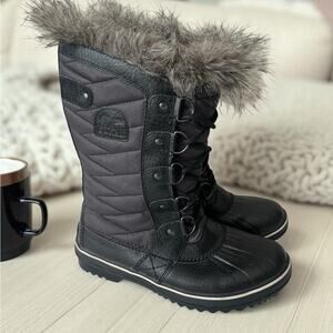 SOREL Tofino II Waterproof Winter Snow Boots black grey 8